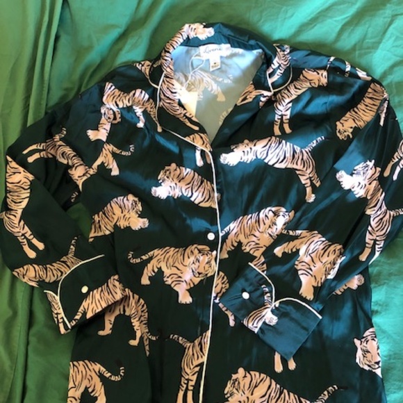 NWT AVERIE GREEN TIGER PAJAMAS - Picture 3 of 7